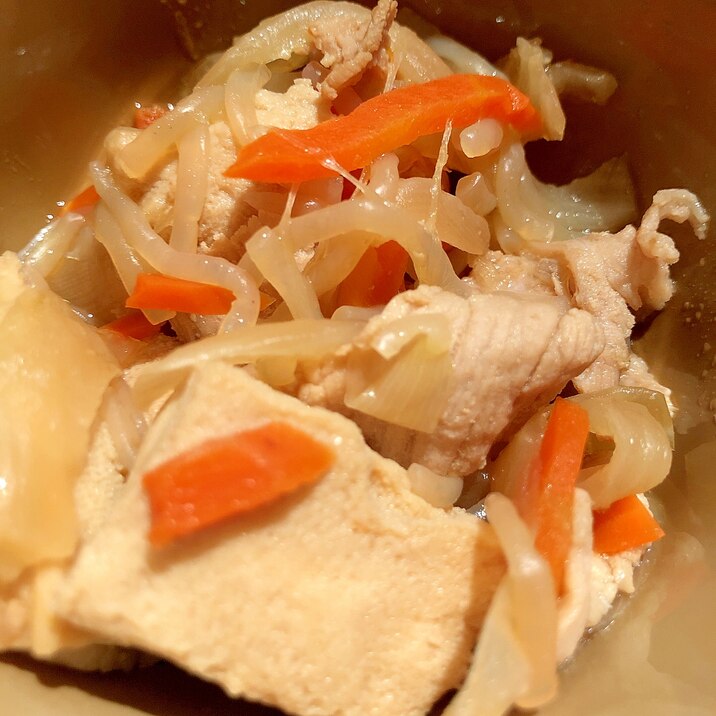 めんつゆで作ろう♬高野豆腐と豚肉の簡単煮物